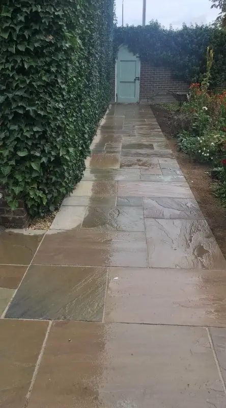 Driveway with a contrasting border