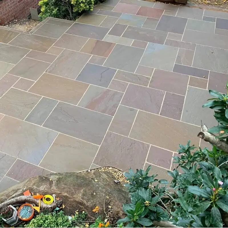 Drainage channel beside paving