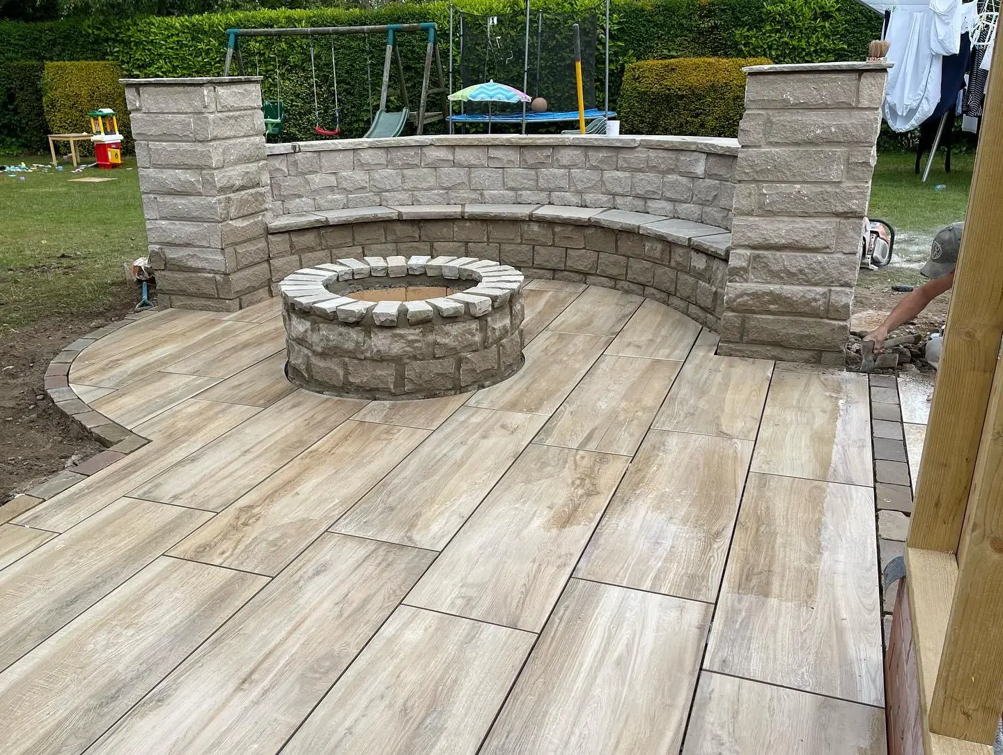 Driveway surface during installation