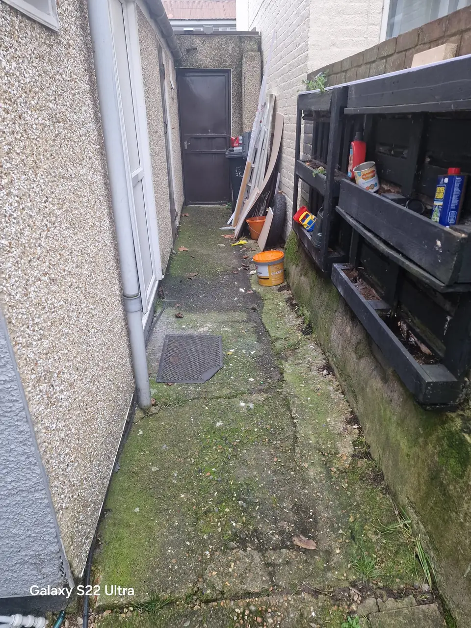 Driveway surface example before work