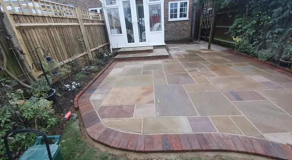 Paved garden steps