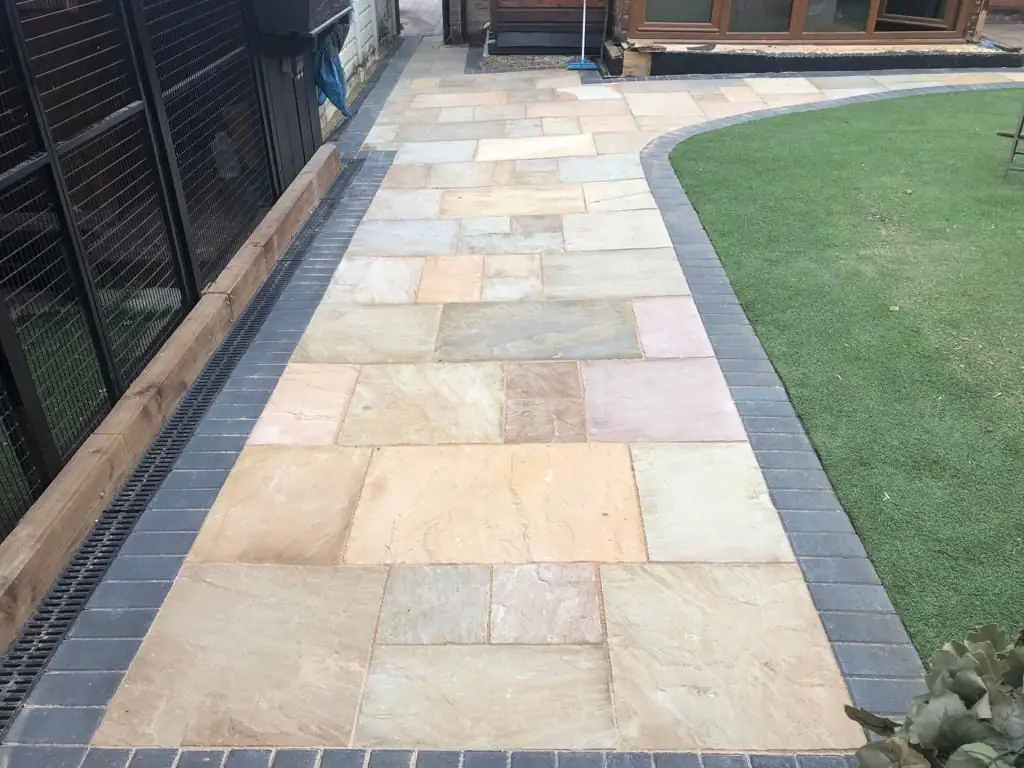 Paved outdoor seating area